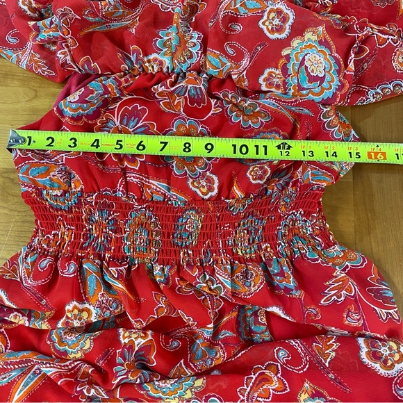 RabbitRabbitRabbit red sheer floral maxi dress 6 - Picture 12 of 12